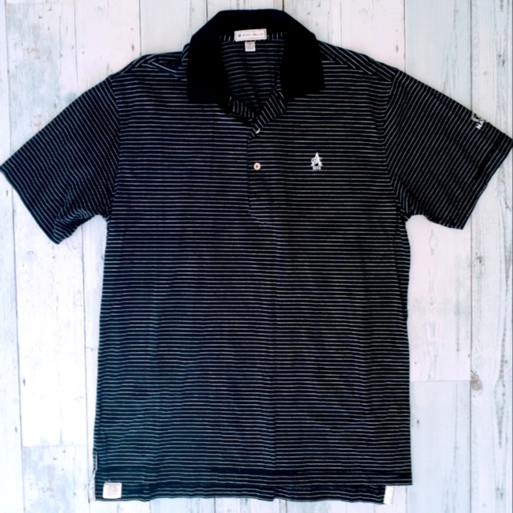 Peter Millar Golf Polo Shirt AT&T National Men's Medium Short Sleeve Casual EUC